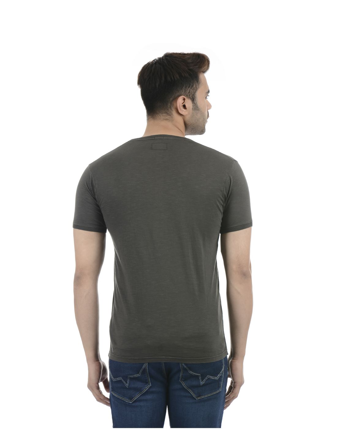 Pepe Jeans Men Casual Wear Grey Solid T-Shirt